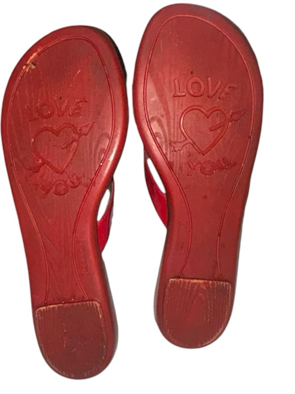 Report Red Slip-On Thong Sandals with Gold Insole - Picture 2 of 7